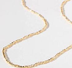 Brass 22k gold Beaded Necklace, Handmade brass jewelry